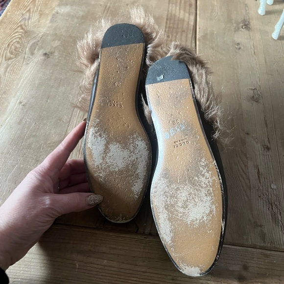 Gucci woman’s black princetown fur sides 100% authentic Mules slipper - Picture 10 of 16